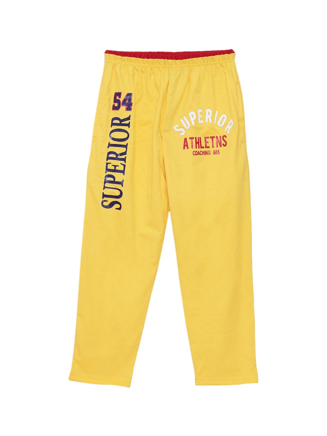 

SWEET ANGEL Boys Yellow & Blue Solid Straight-Fit Track Pants