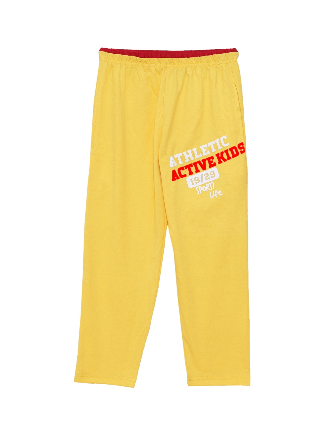 

SWEET ANGEL Girls Yellow & White Solid Straight Fit Outdoor Track Pants
