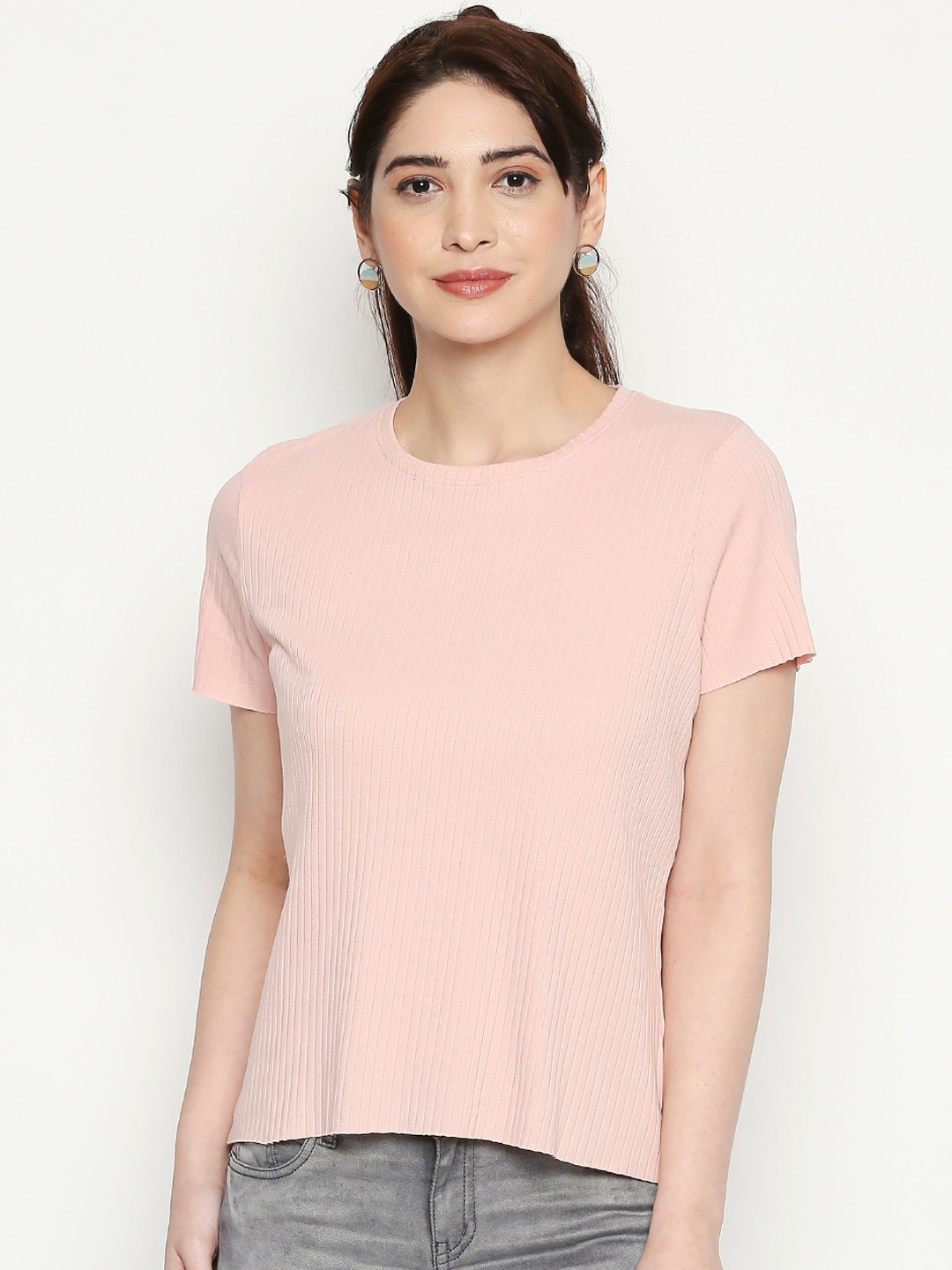 

People Women Pink Solid Top