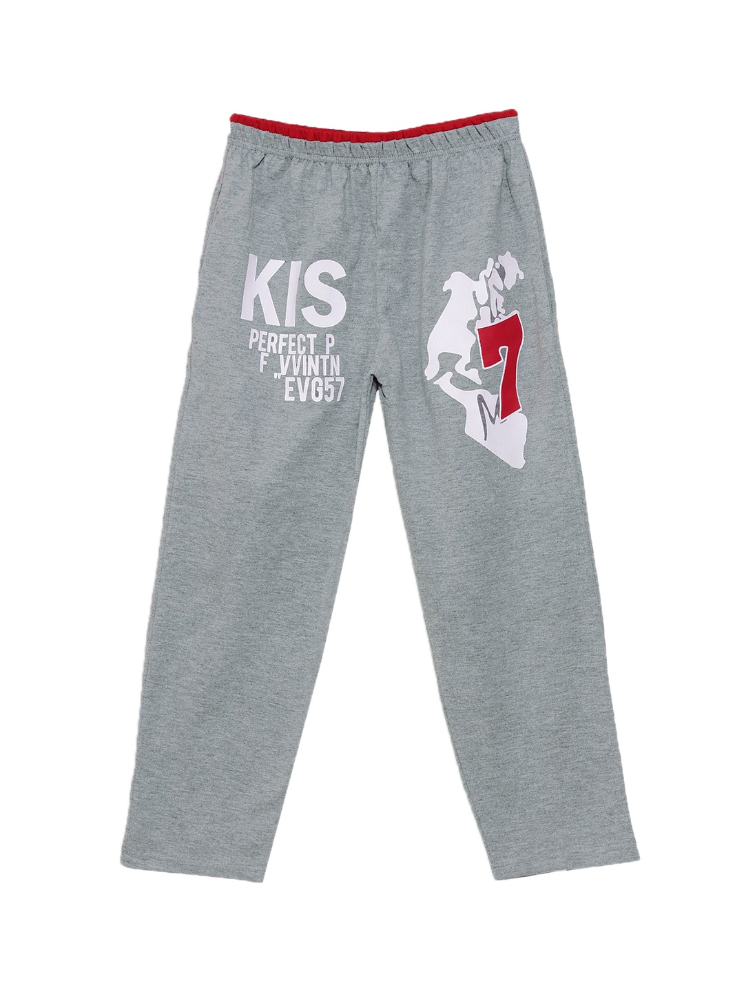

SWEET ANGEL Girls Grey Melange Solid Straight-Fit Track Pants