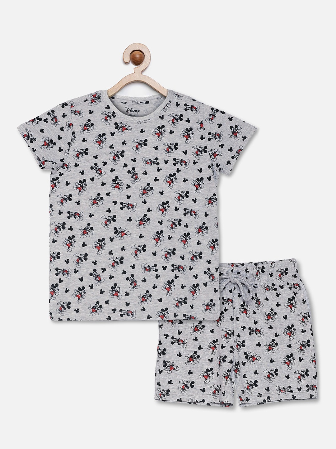 

Kids Ville Boys Grey Mickey & Friends Printed T-shirt with Shorts