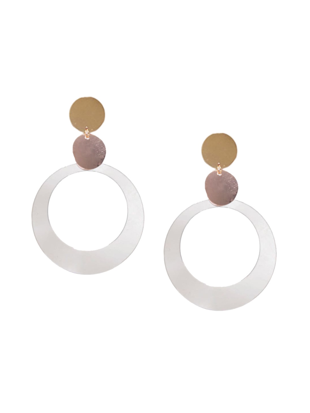 

Mali Fionna Silver-Toned Circular Drop Earrings