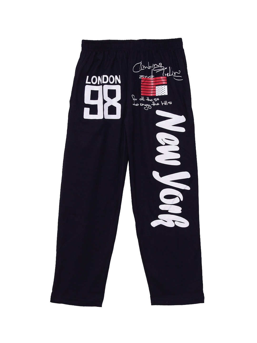 

SWEET ANGEL Boys Navy Blue Solid Straight-Fit Track Pants