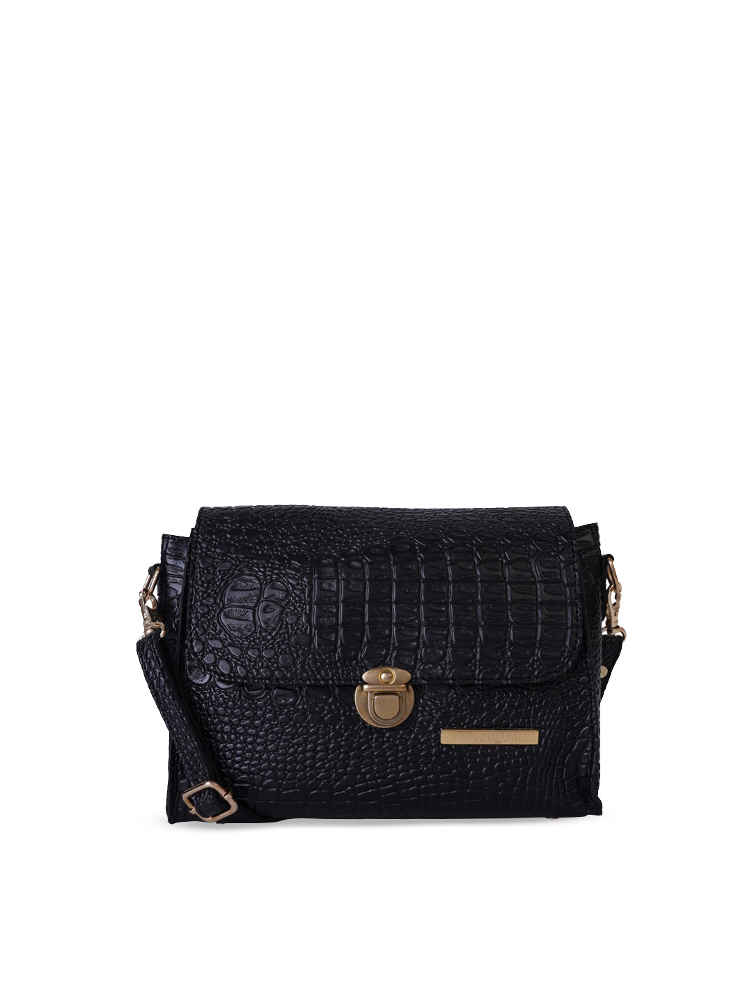 

Lapis O Lupo Black Textured Sling Bag