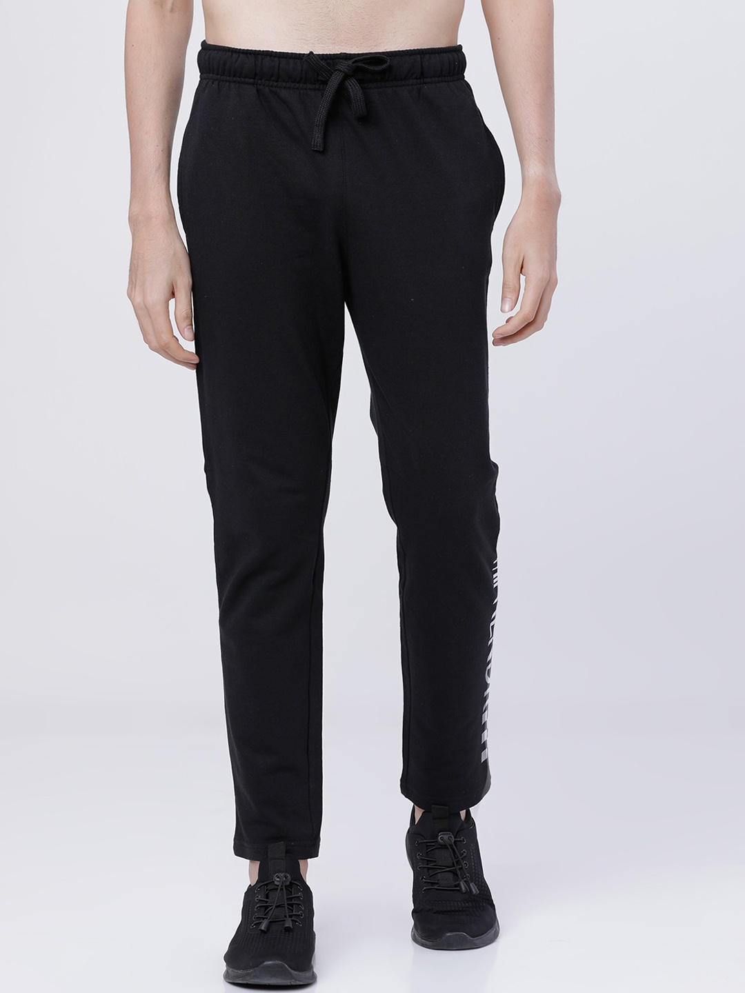 

HIGHLANDER Men Black & White Printed Slim-Fit Track Pants