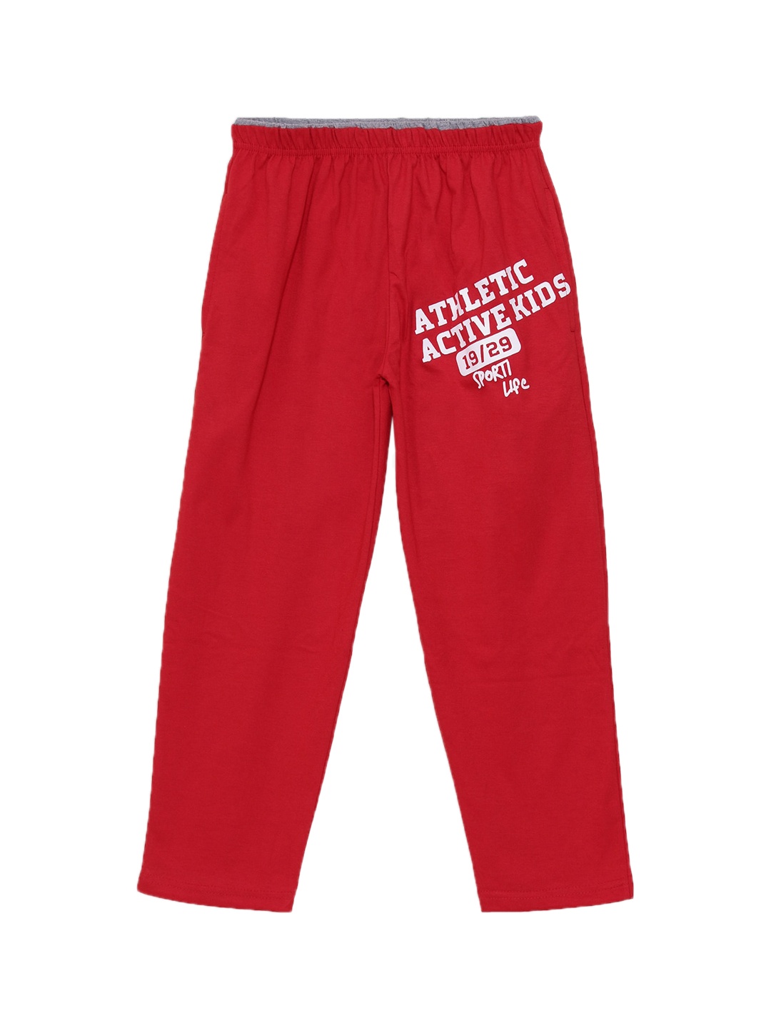 SWEET ANGEL Girls Red Solid Straight-Fit Track Pants