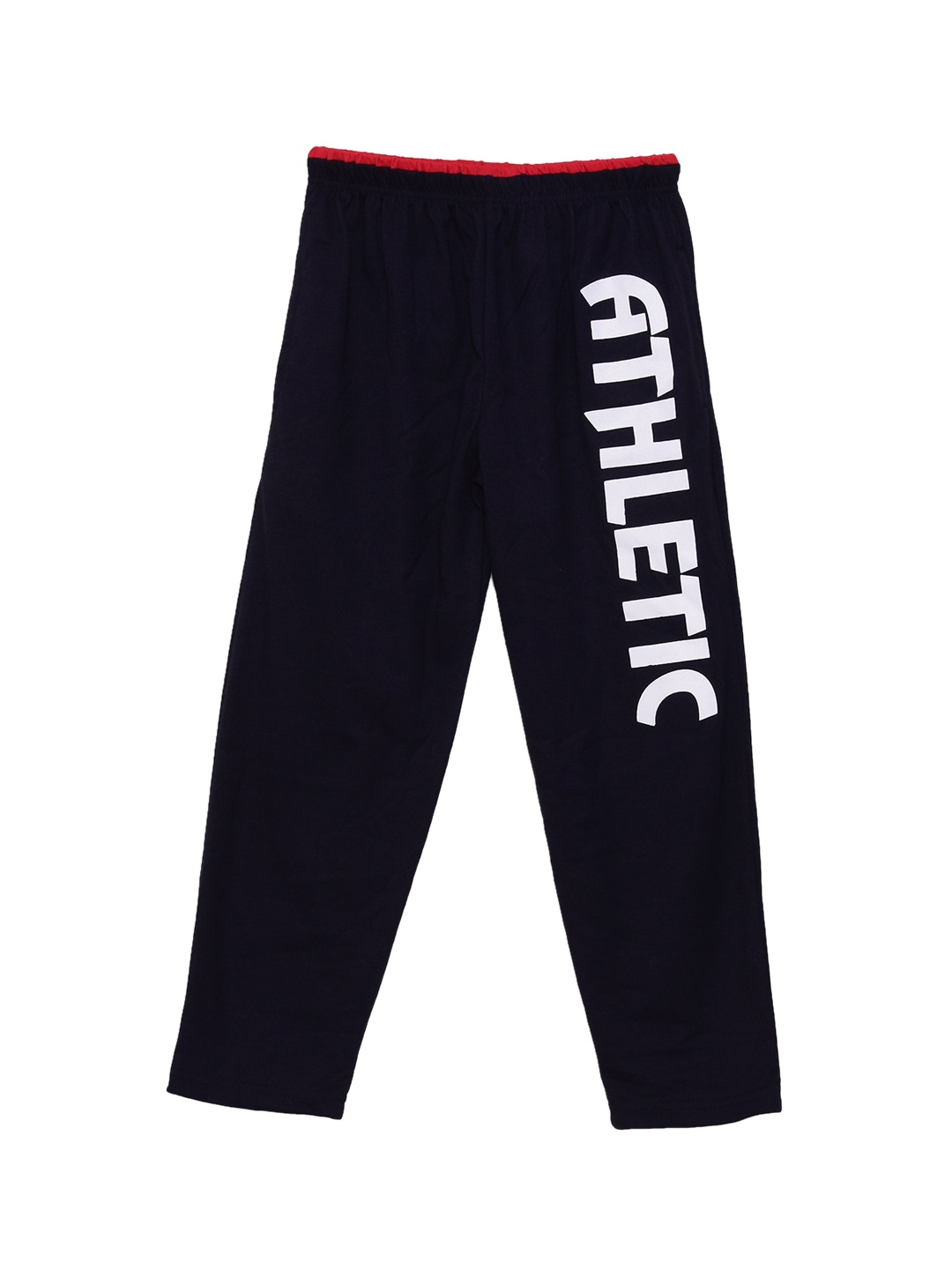

Sweet Angel Boys Navy Blue & White Solid Straight-Fit Track Pants