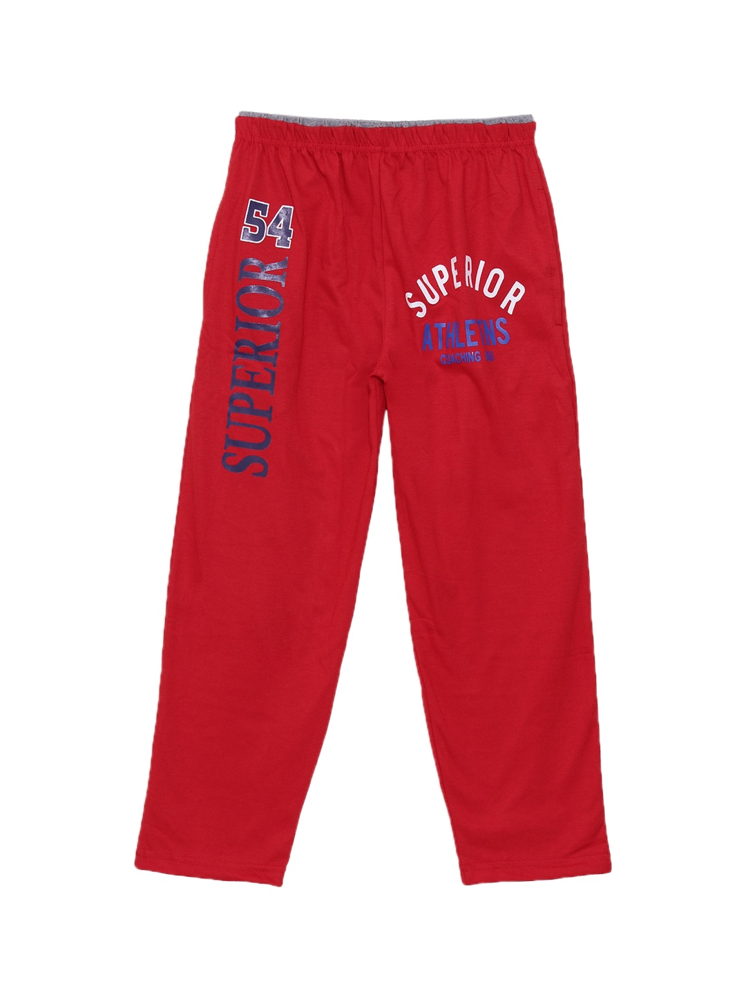 

SWEET ANGEL Girls Red & Blue Printed Straight Fit Outdoor Track Pants