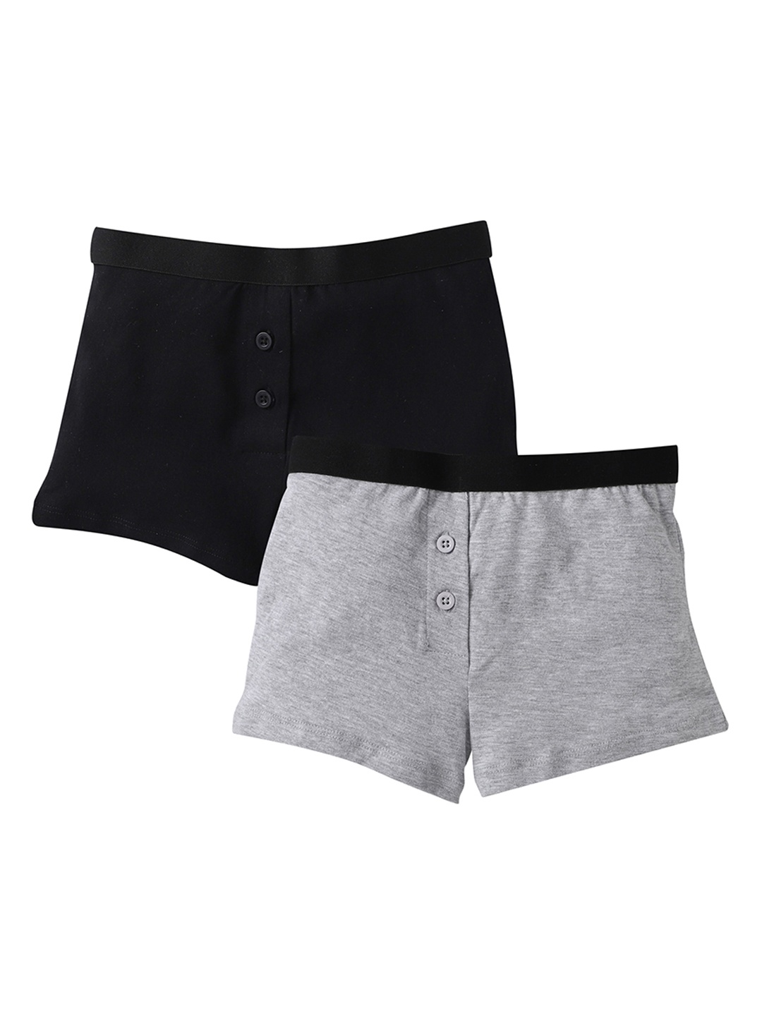 

Charm n Cherish Boys Pack of 2 Solid Boxers BWBXO34, Grey