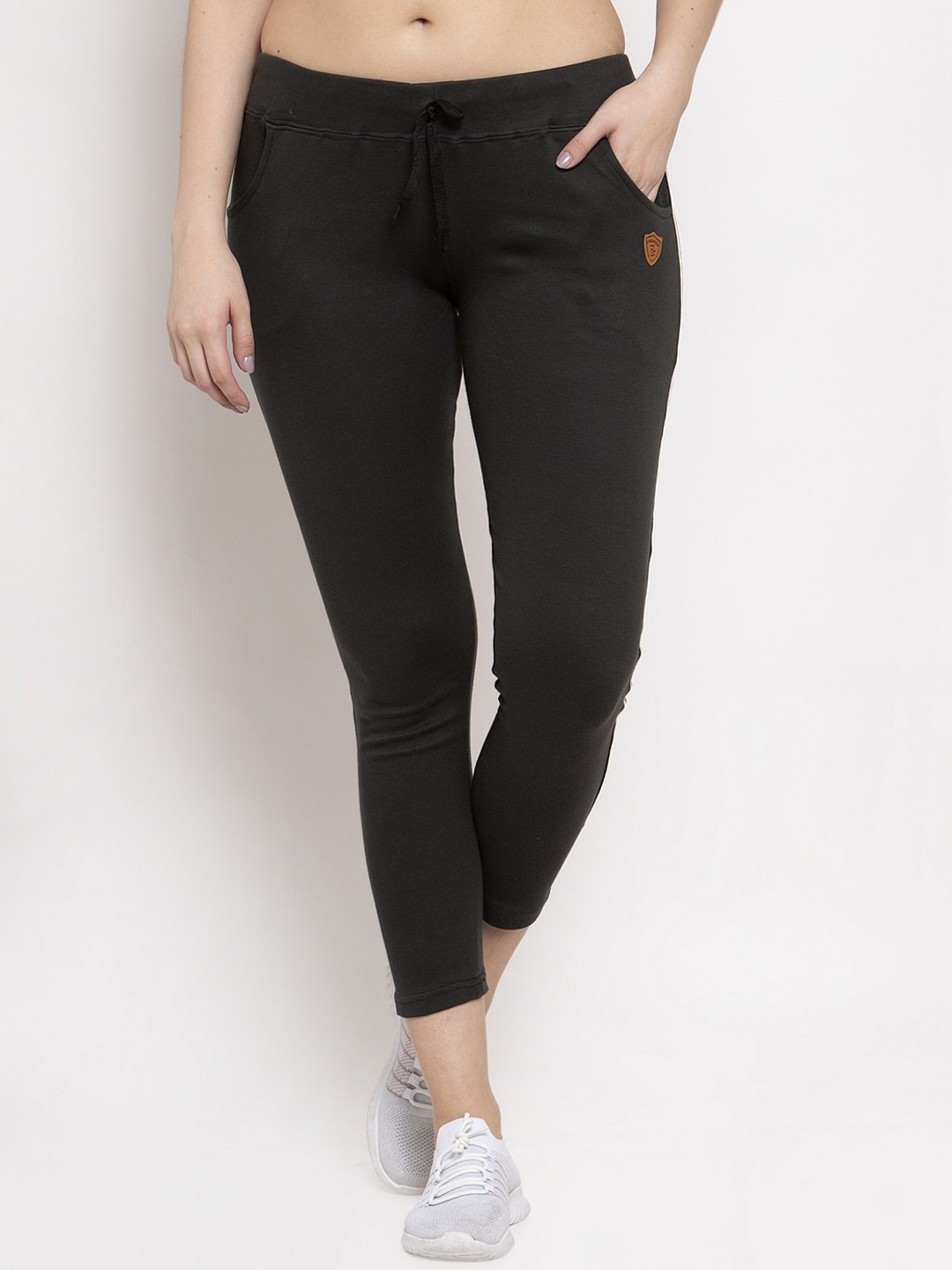 

Miaz Lifestyle Women Charcoal Black Solid Track Pants
