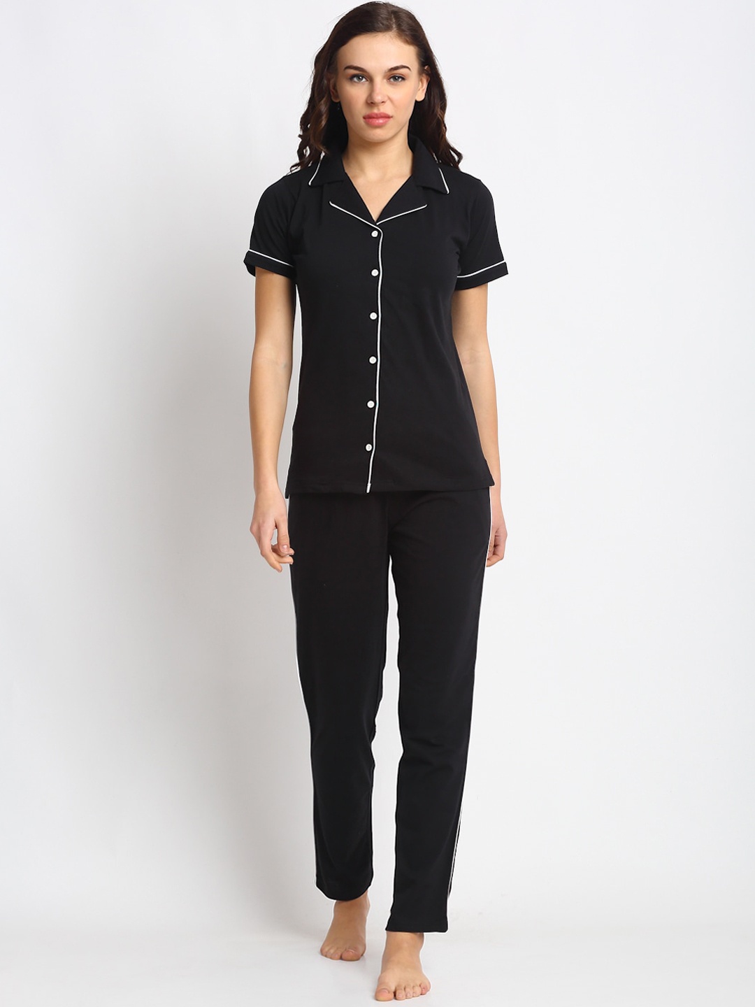 Boston Club Women Black & White Night suit