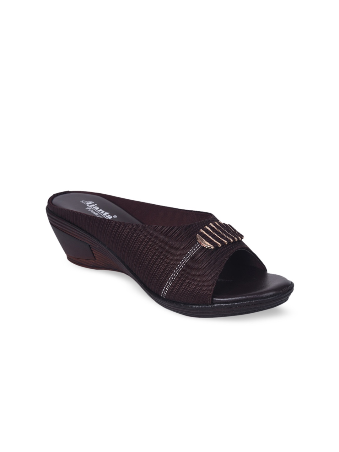 

Ajanta Women Brown Embellished Open Toe Flats