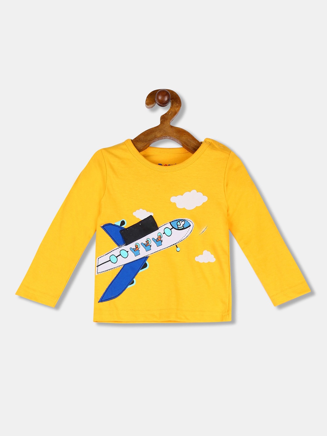 

Donuts Boys Yellow Printed Round Neck T-shirt