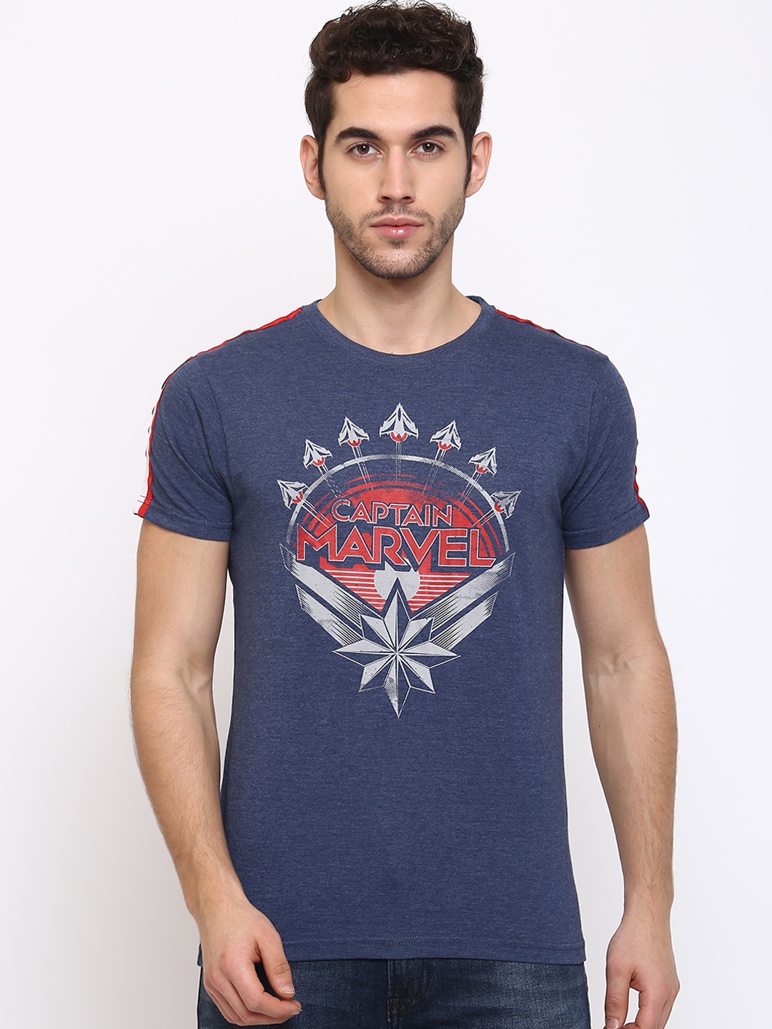

Pepe Jeans Men Navy Blue Printed Round Neck T-shirt