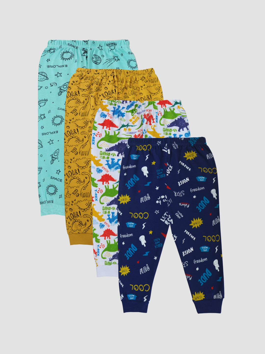 

x2o Kids Multicoloured Pack of 4 Printed Sleepsuit, Multi