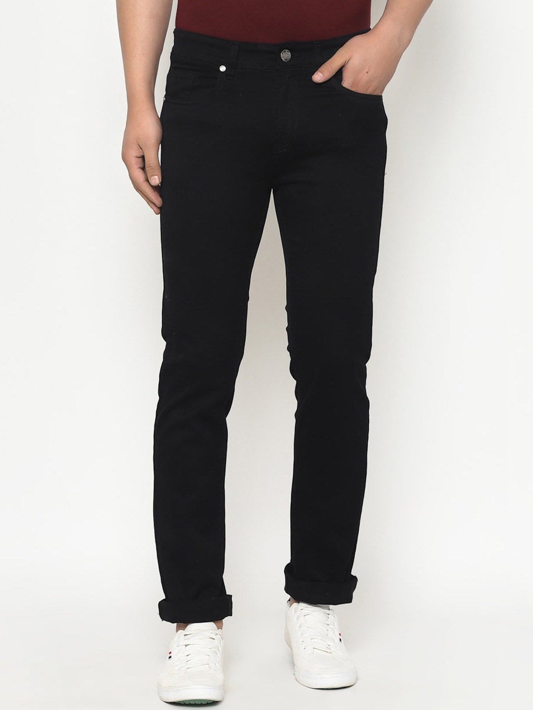 

TNG Men Black Slim Fit Mid-Rise Clean Look Stretchable Jeans