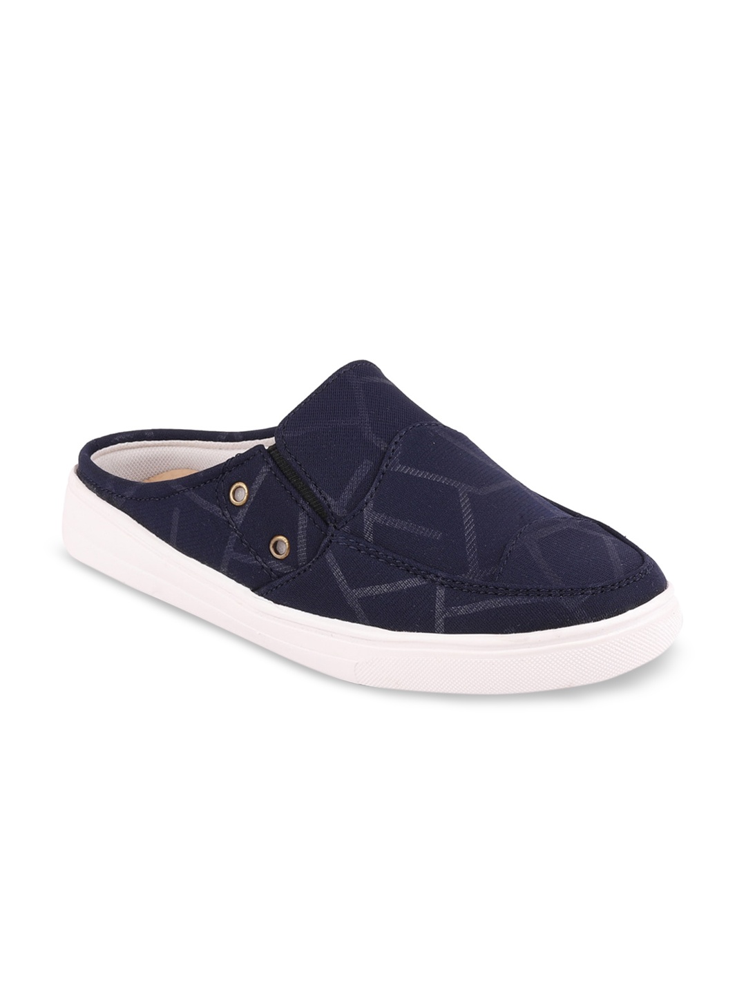 

FAUSTO Women Navy Blue Printed Slip-On Sneakers