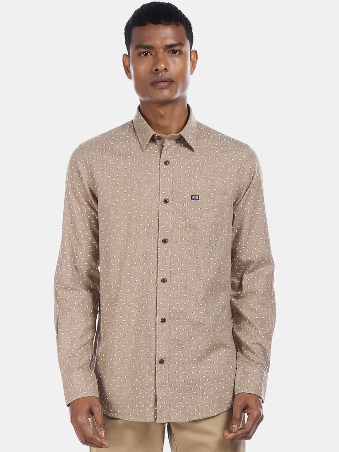 

Arrow Sport Men Brown & White Regular Fit Printed Cotton Casual Shirt