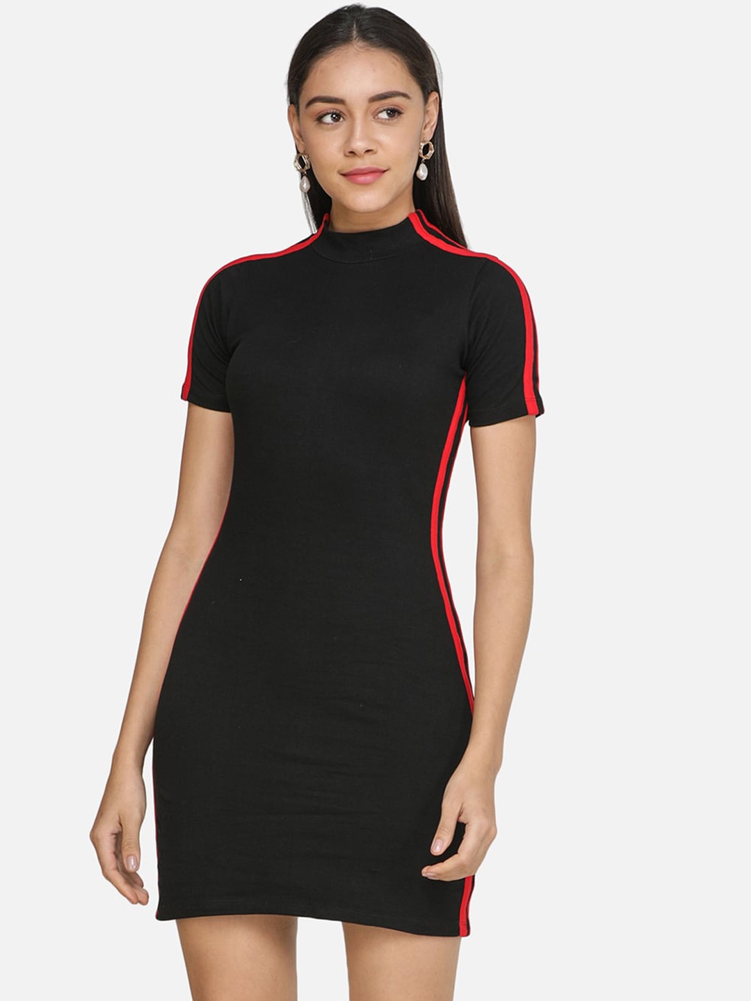 

SCORPIUS Women Black Solid Bodycon Dress