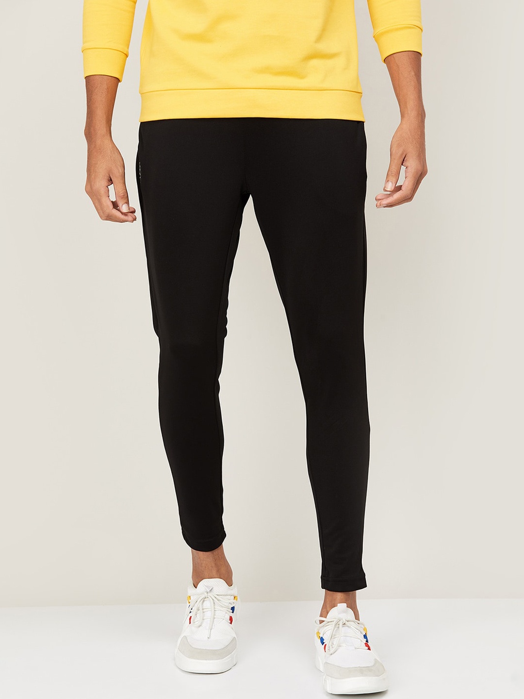 

Kappa Men Black Solid Slim Fit Track Pants