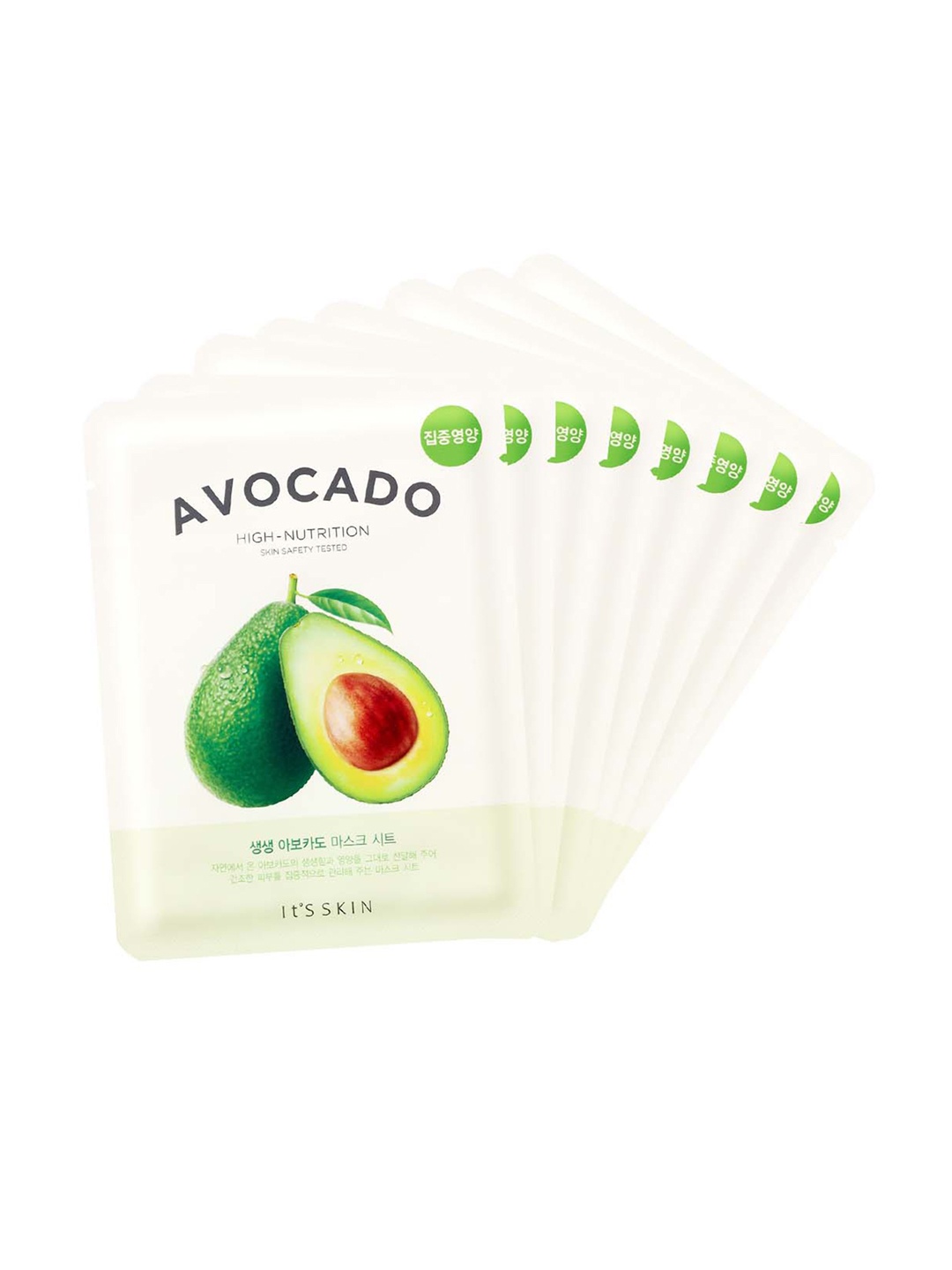 

Its Skin Set of 8 The Fresh Mask Sheet -Avocado, Red