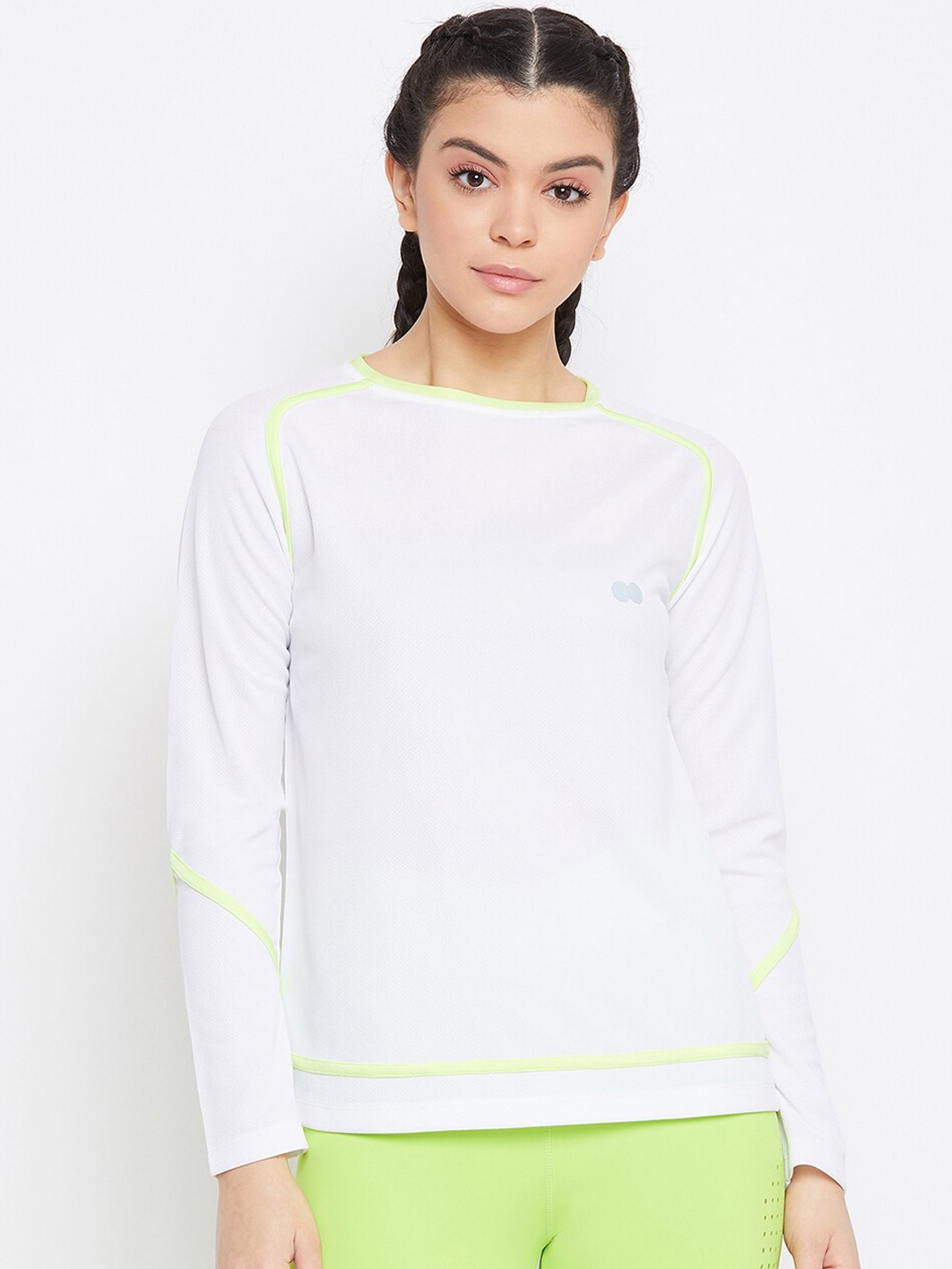 

Clovia Women White Solid Slim Fit Round Neck T-shirt