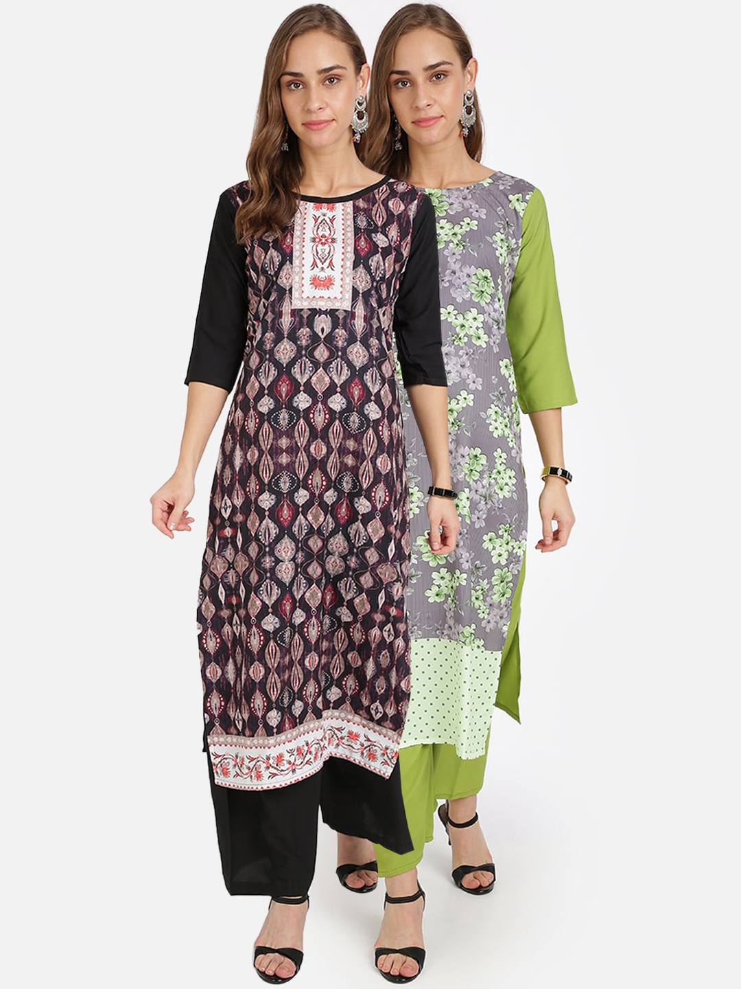 

Florence Women Multicoloured Set of 2 Printed Straight Kurta, Multi