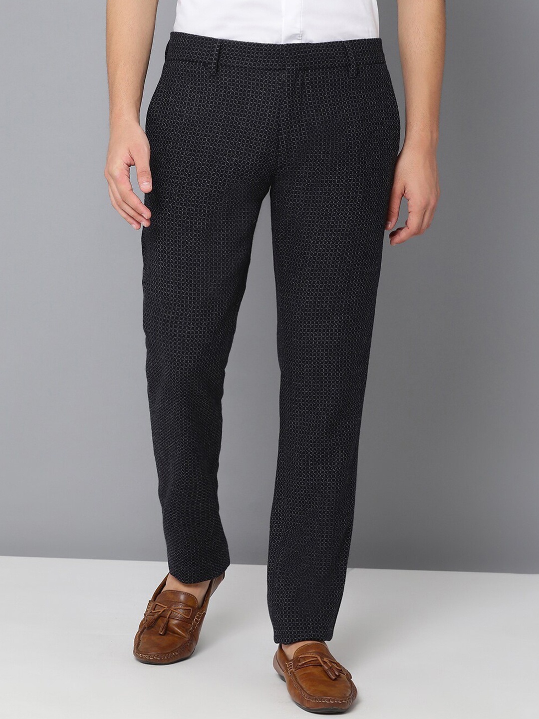 

Antony Morato Men Blue Slim Fit Self Design Regular Trousers