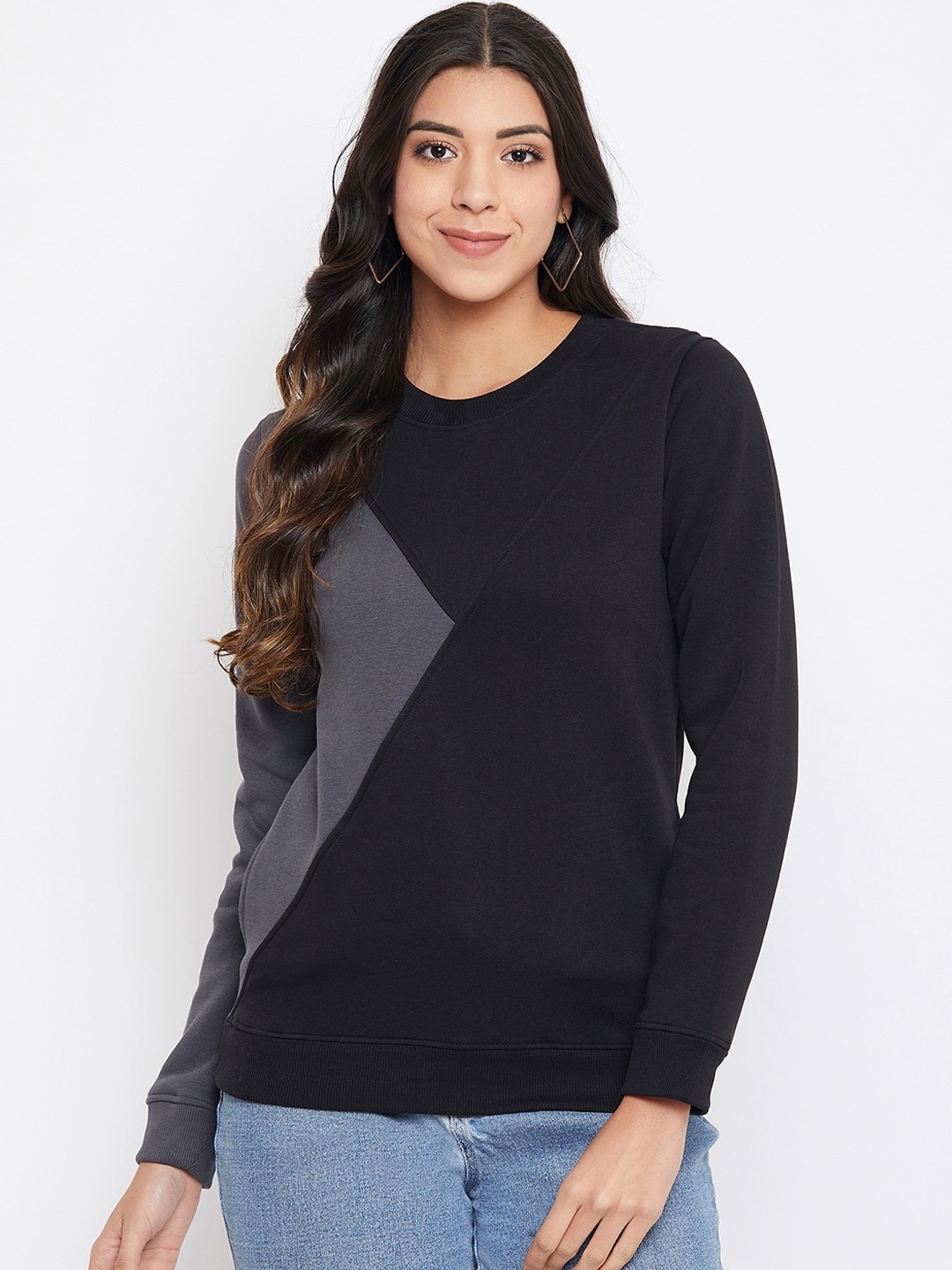 

Nun Women Black Colourblocked Sweatshirt