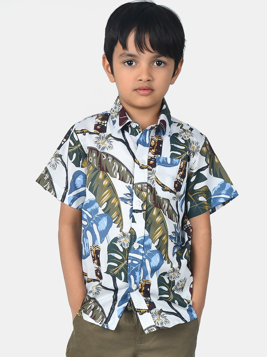 

ESME Boys White Regular Fit Printed Casual Shirt