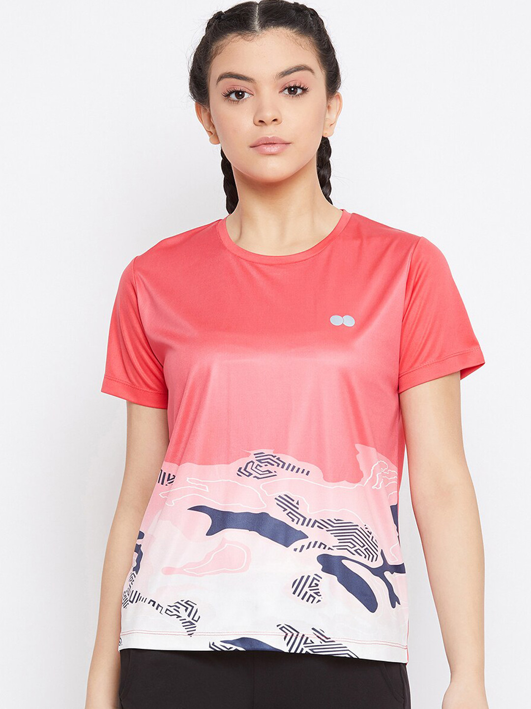

Clovia Women Pink Printed Round Neck T-shirt