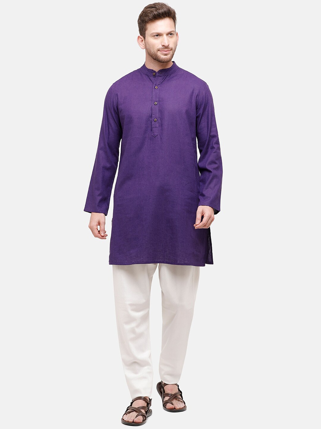

CAVALLO by Linen Club Violet Thread Work Kurta