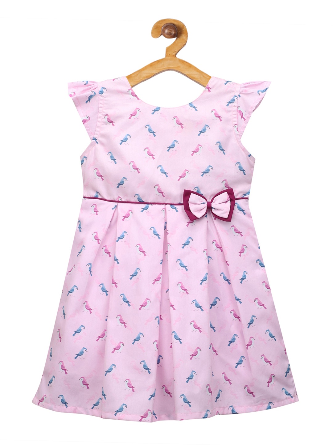 

The Magic Wand Girls Pink Printed Fit and Flare Dress