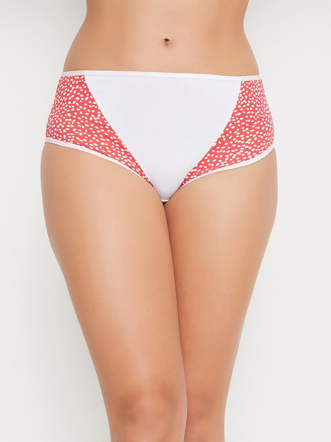 

Clovia Women Red & White Printed Hipster Briefs-PN3426J04