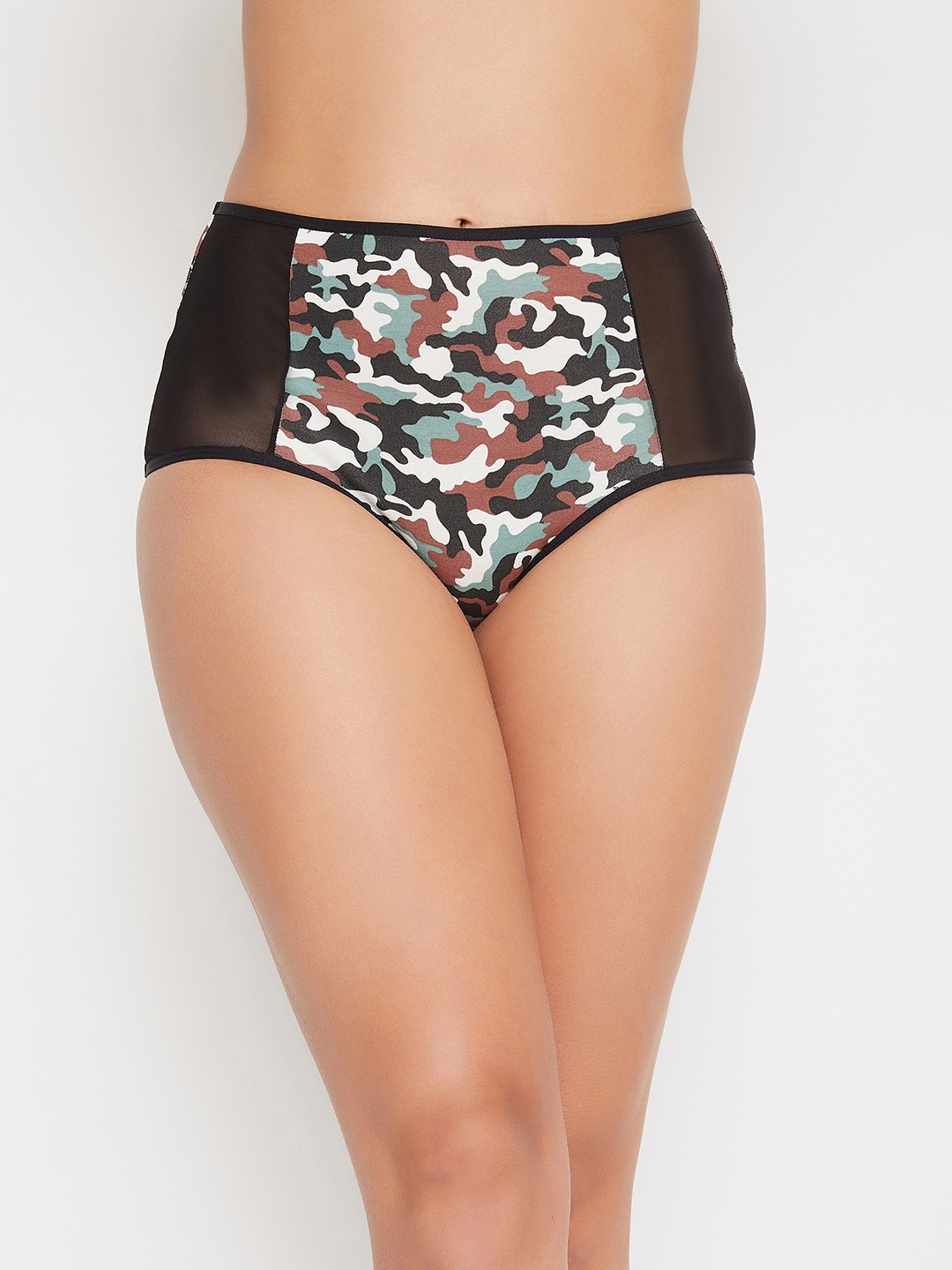 

Clovia Women Black & White Camouflage Printed Hipster Briefs PN2359I19