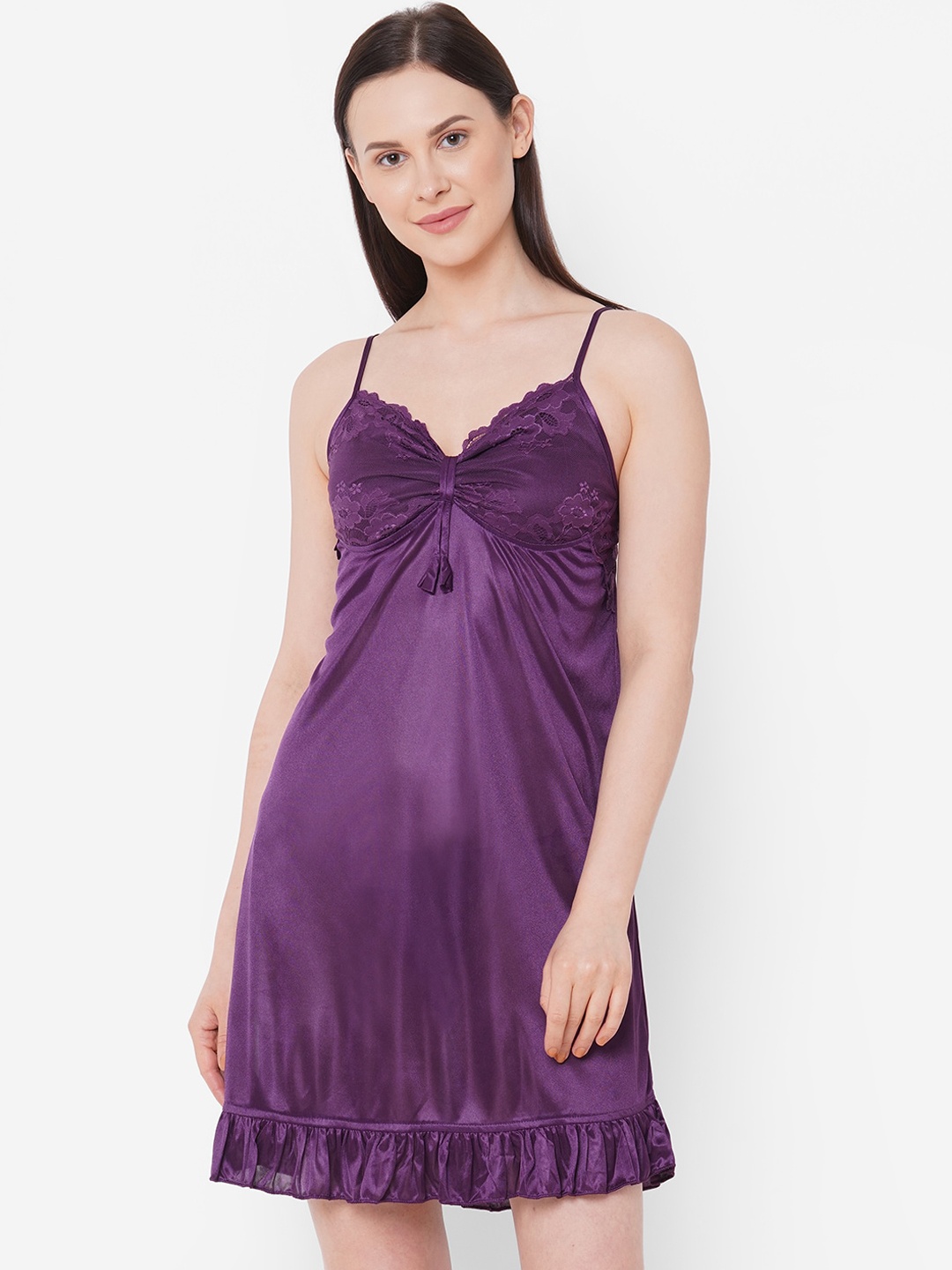 FashionRack Purple Solid Baby Doll