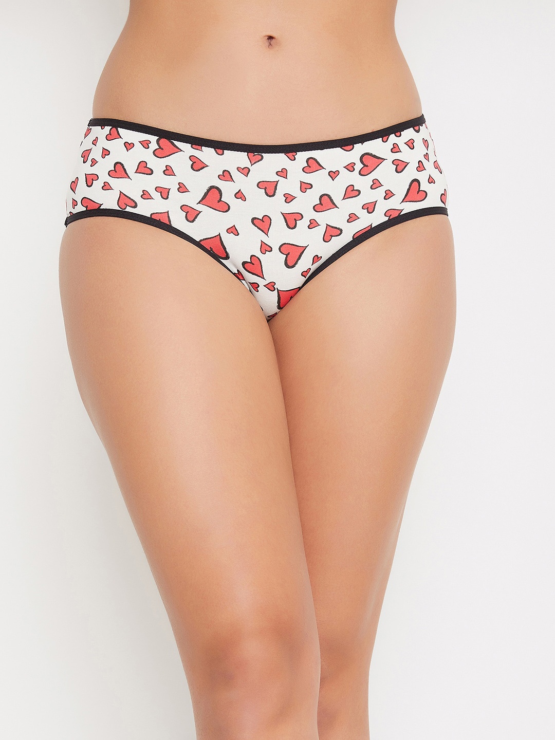 

Clovia Women White & Red Printed Hipster Briefs PN2679I18