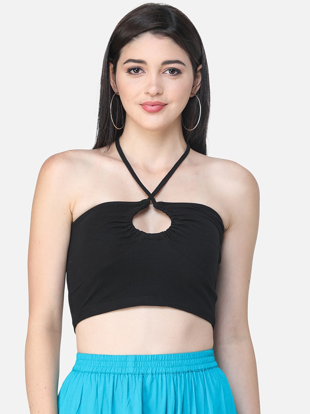 

Cation Women Black Halter Neck Crop Top
