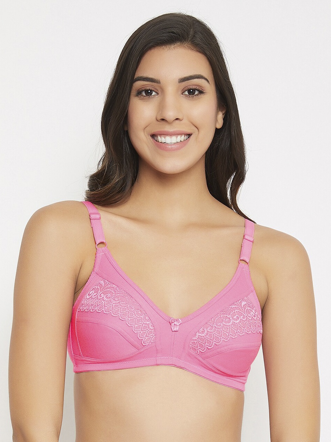 

Clovia Pink Solid Non-Wired Non Padded Everyday Bra BR2151P2232B