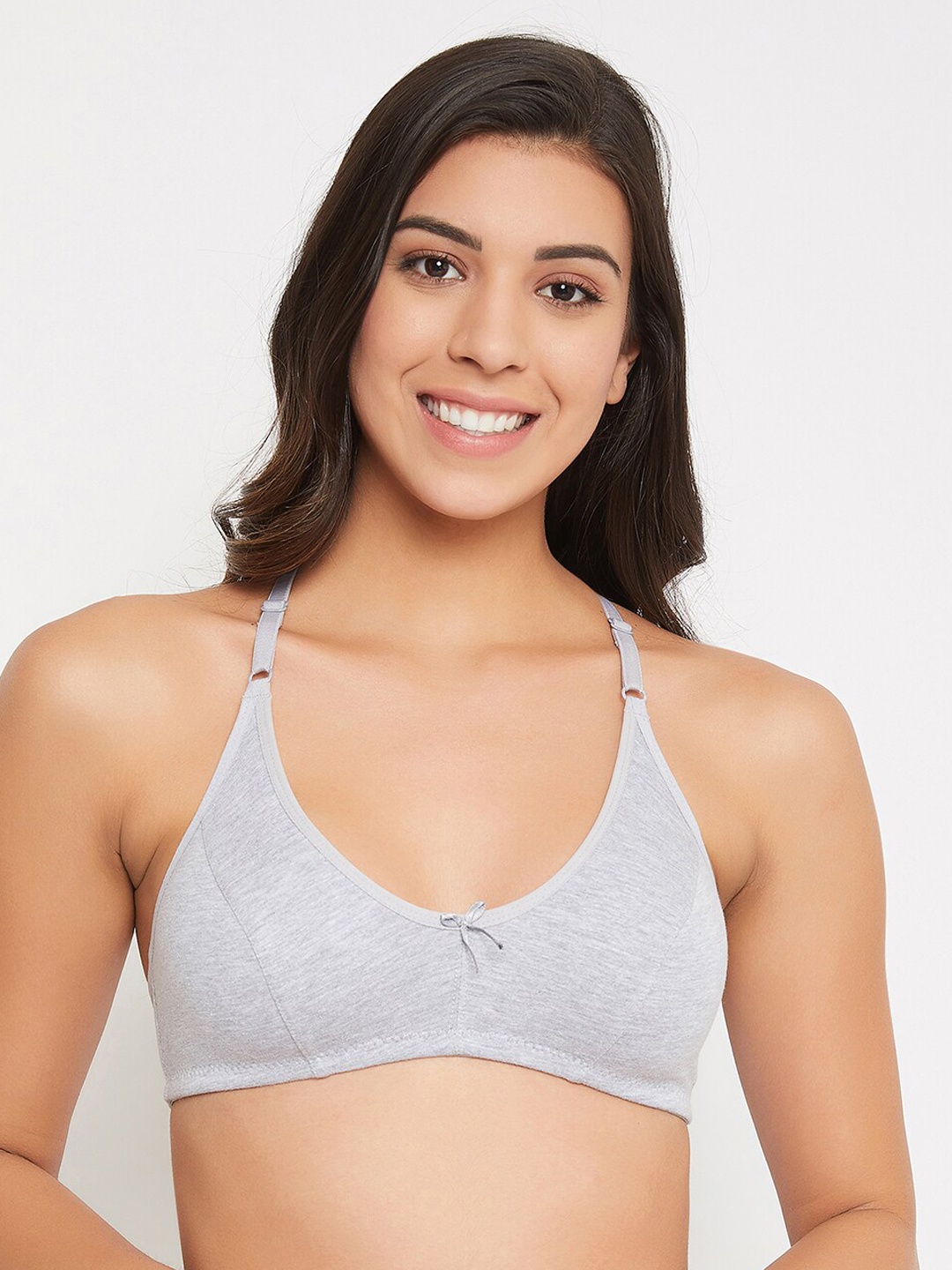 

Clovia Grey Melange Solid Non-Wired Non Padded Everyday Bra BR1627V0132B