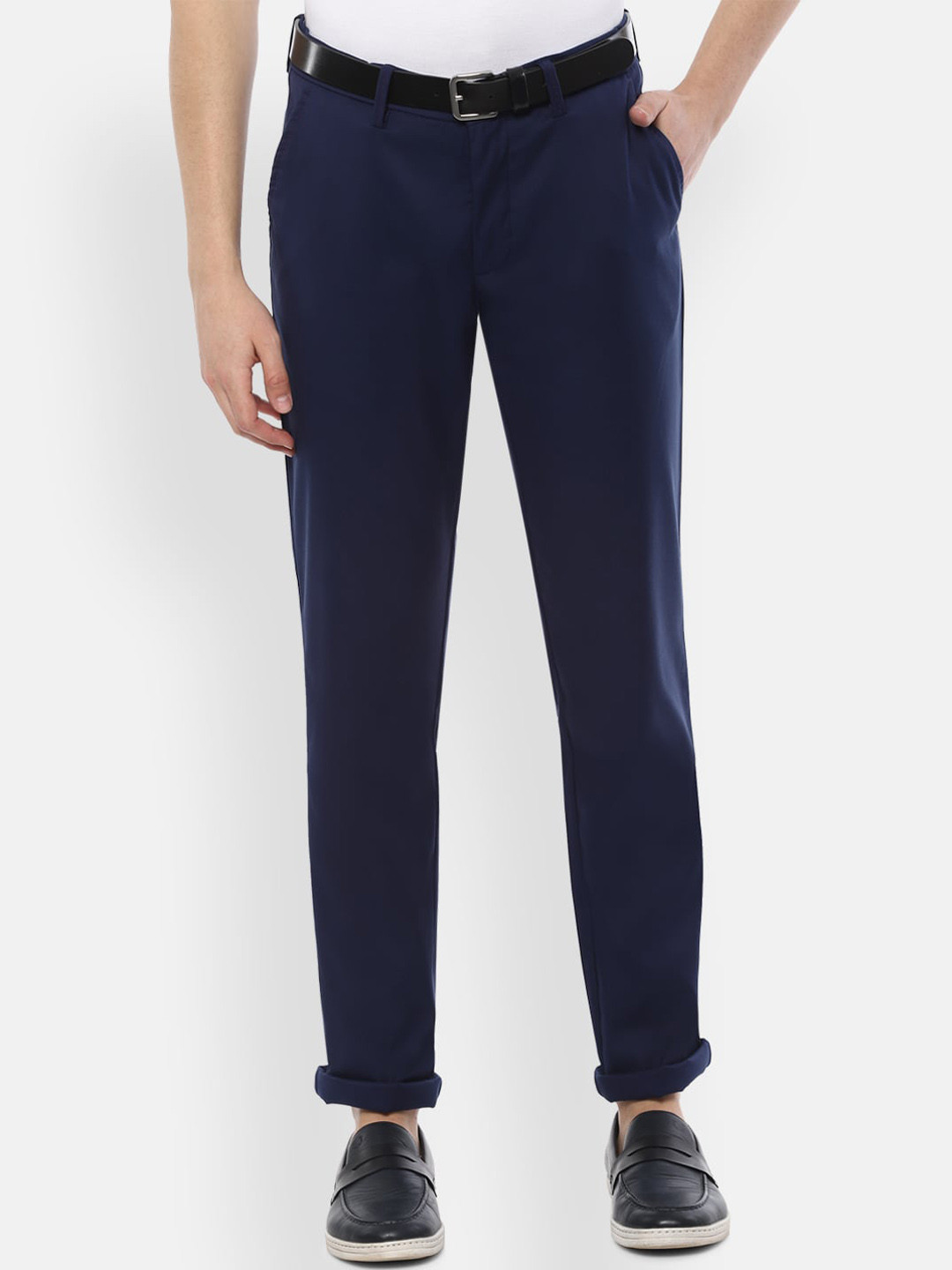 

Louis Philippe Sport Men Navy Blue Slim Fit Solid Regular Trousers