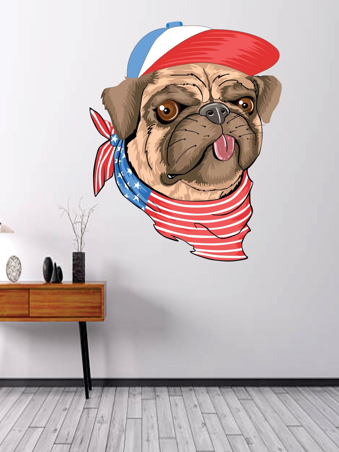 

WALLSTICK Brown & Red Dog Large Vinyl Sticker
