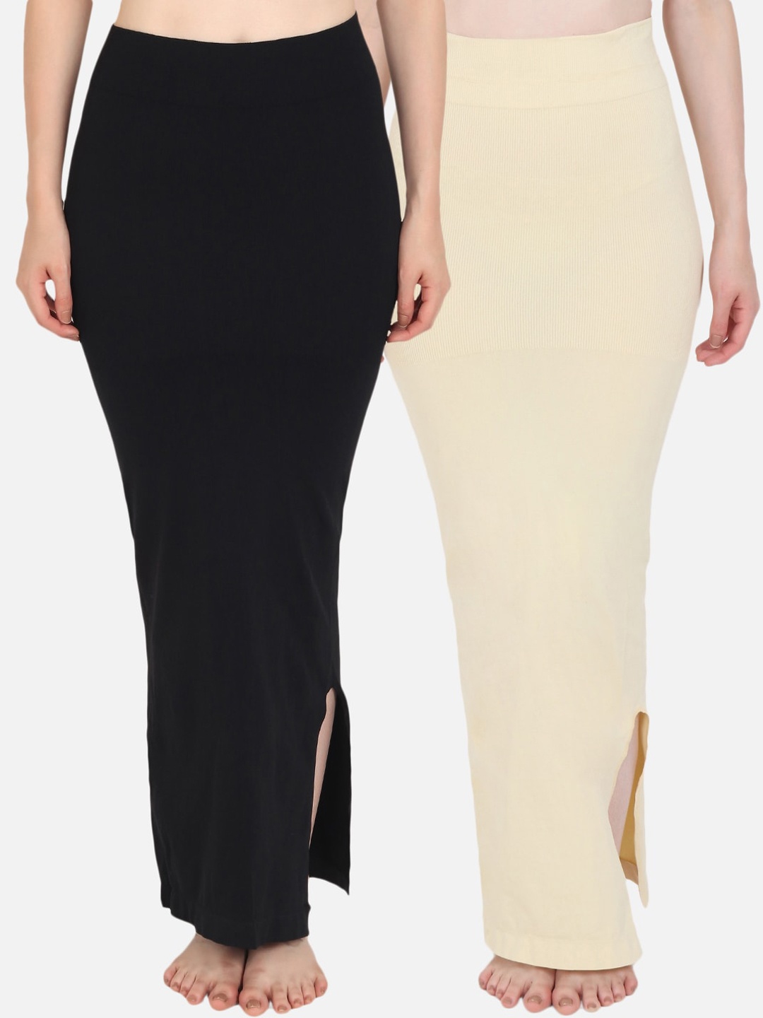 

Beau Design Women Pack Of 2 Solid Saree Shapewears, Black