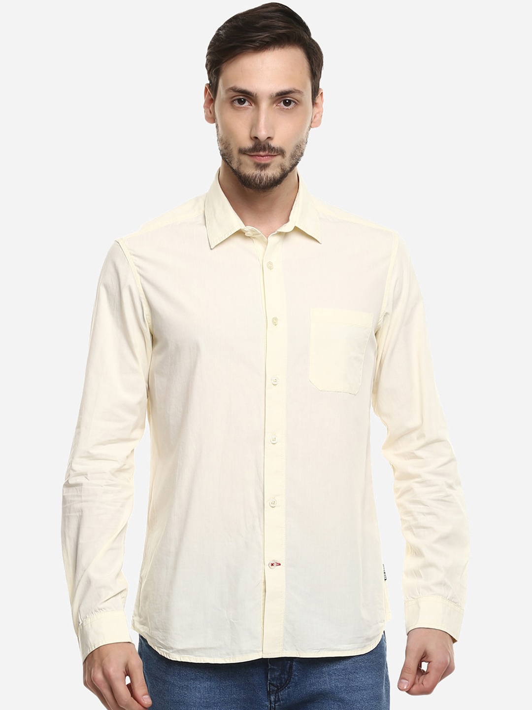 

Red Chief Men Yellow Slim Fit Solid Casual Shirt
