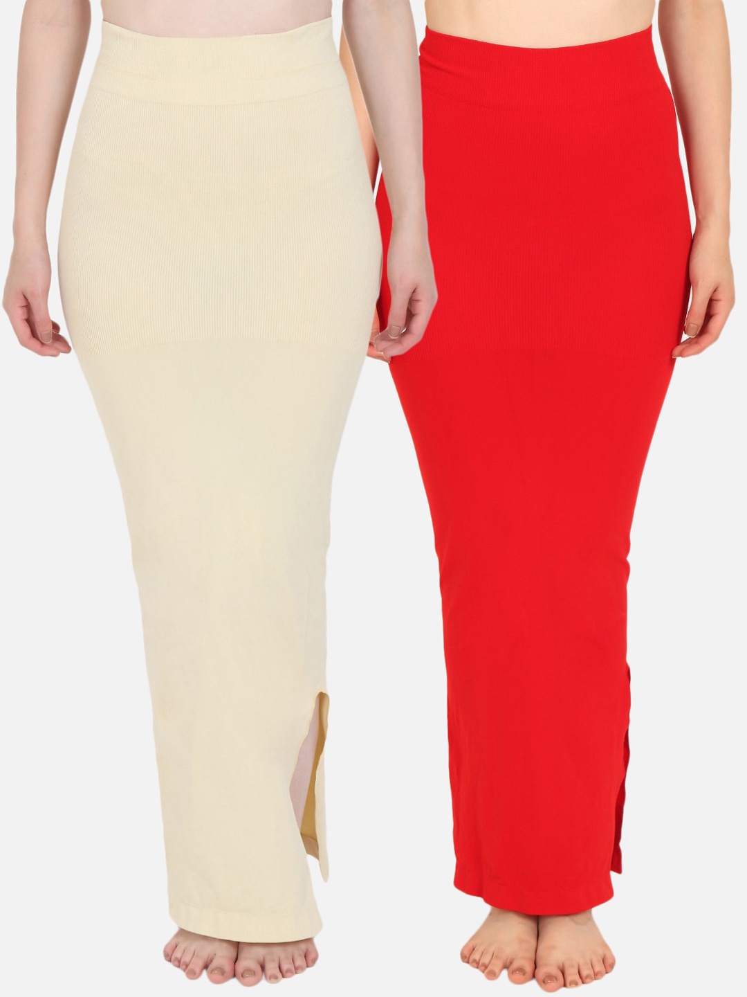 

Beau Design Women Pack of 2 Solid Saree Shapewear, Red