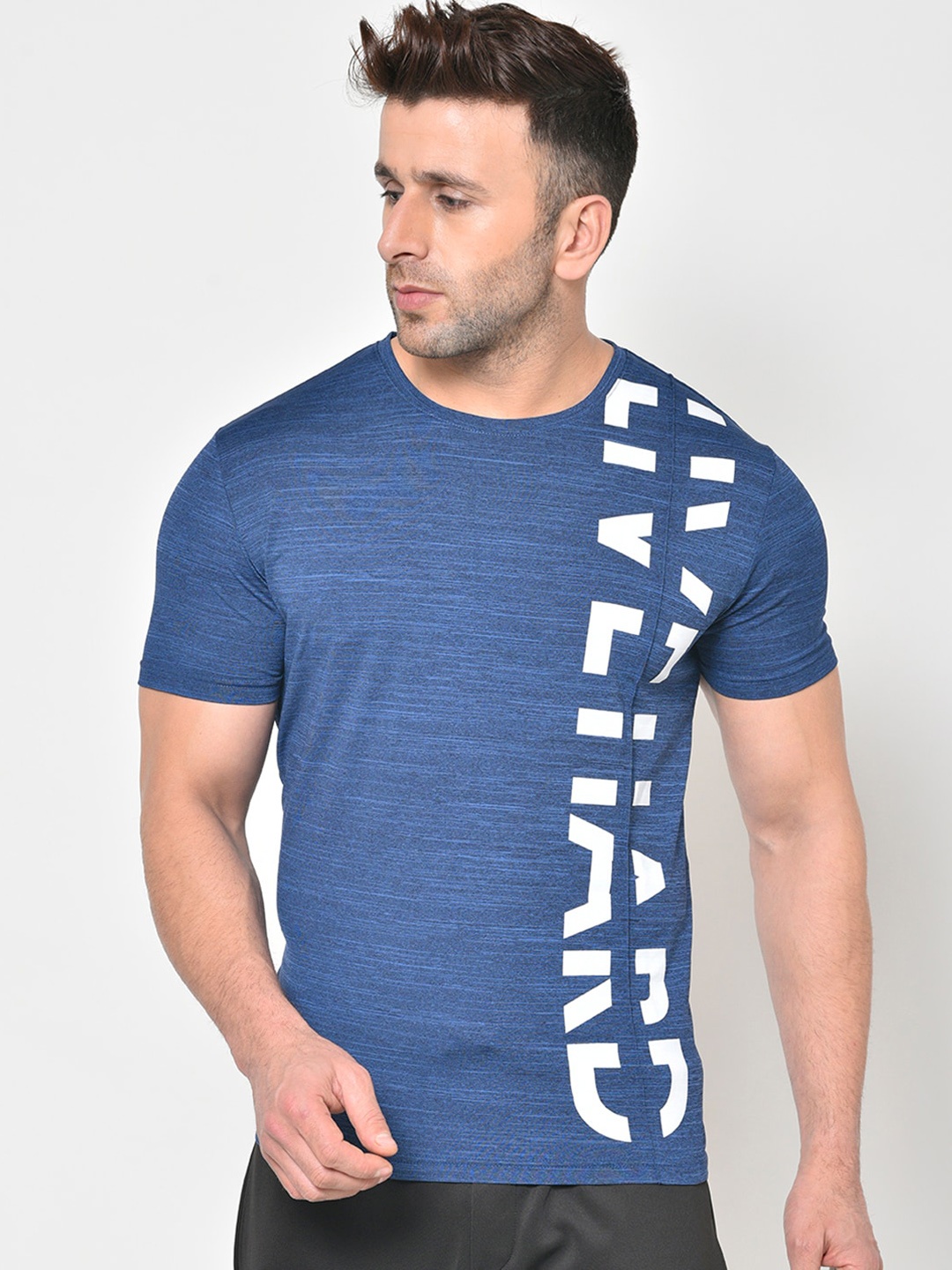 

PERFKT-U Men Blue Printed Round Neck T-shirt