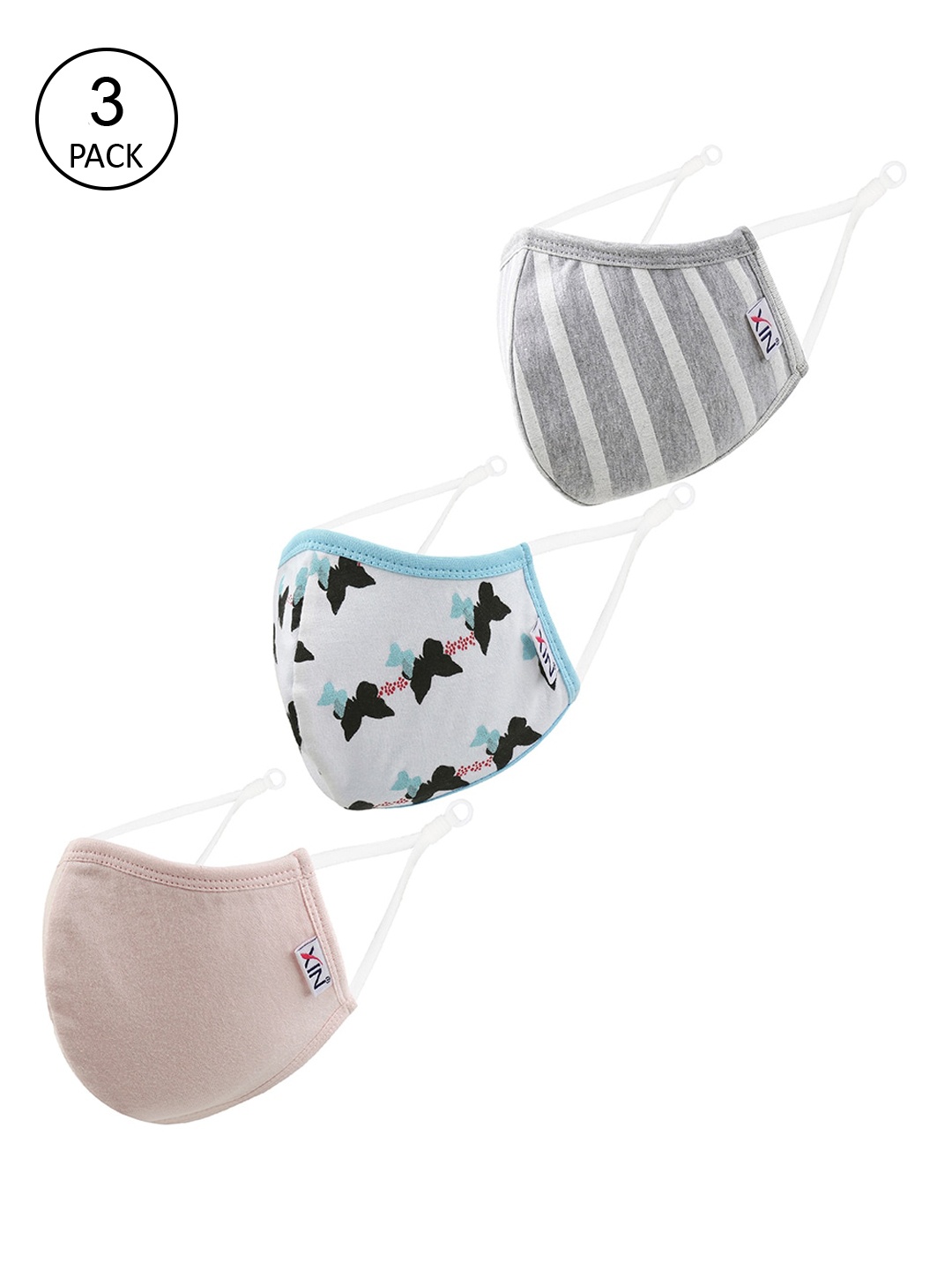 

XIN Pack Of 3 Assorted 2-Ply Cotton Reusable Cloth Masks