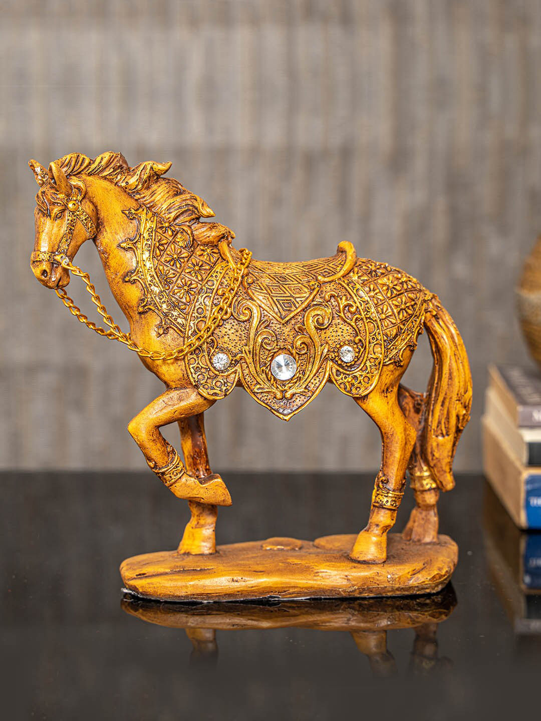 

TIED RIBBONS Gold-Toned Horse Showpiece