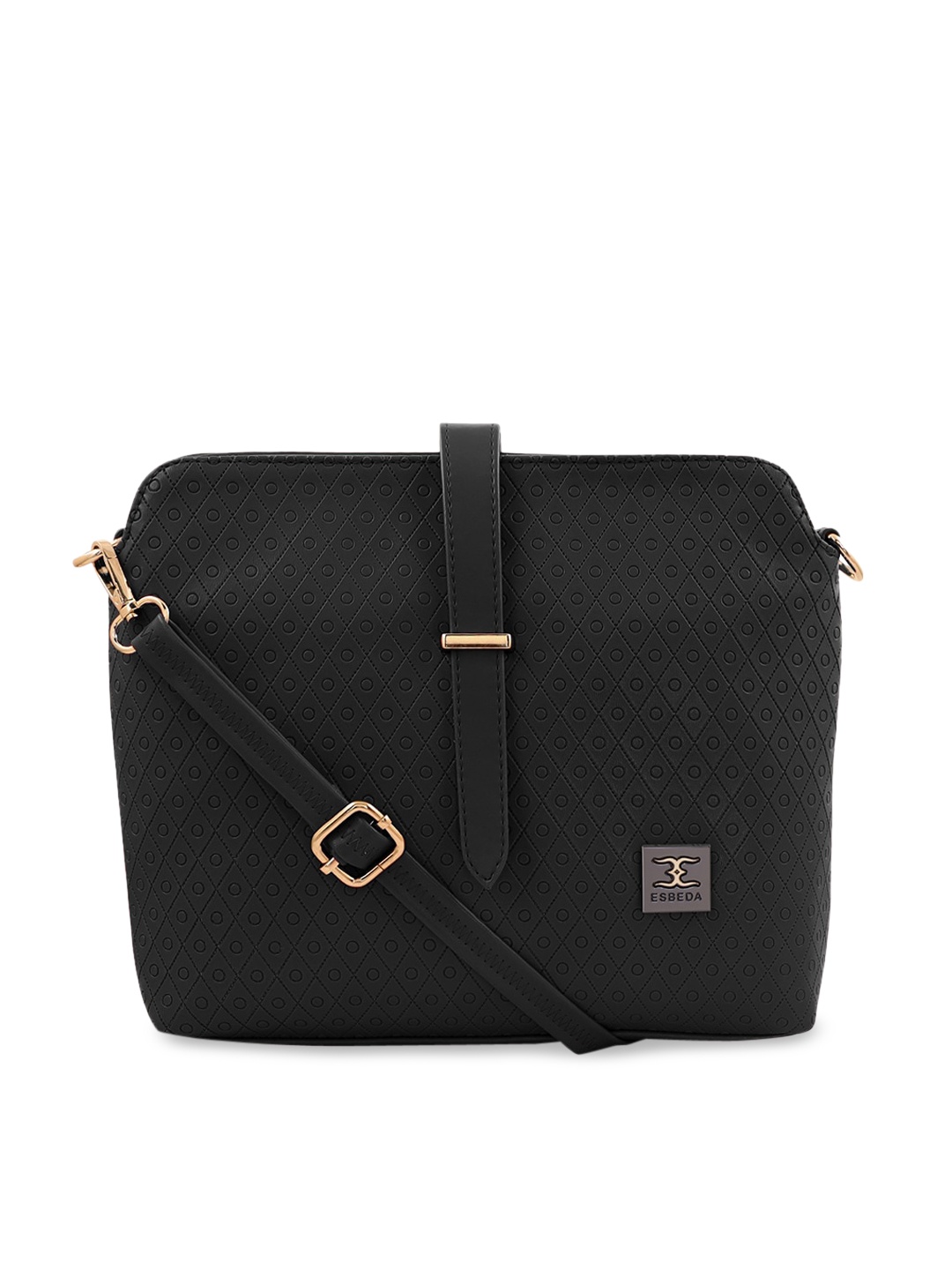

ESBEDA Black Textured Sling Bag