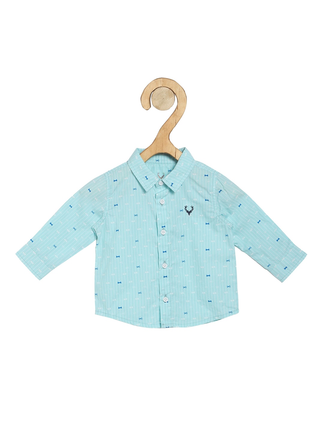 

Allen Solly Junior Boys Turquoise Blue & White Regular Fit Striped Casual Shirt